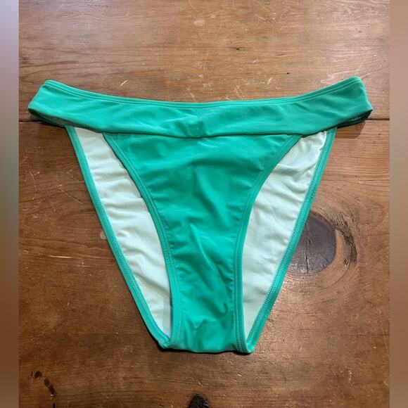 Cupshe High Waist, Extra High Leg Cheeky Green Bikini Bottoms Size Medium - Picture 1 of 3